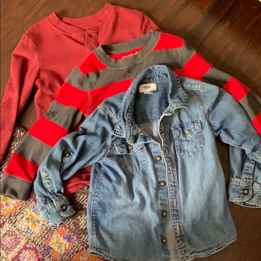 Three 4t boys long sleeve shirts